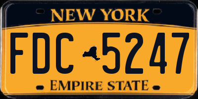 NY license plate FDC5247