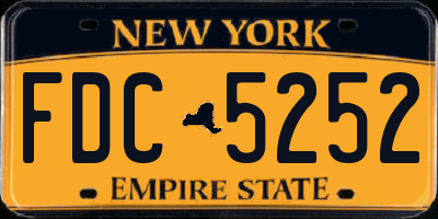 NY license plate FDC5252