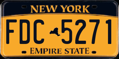 NY license plate FDC5271
