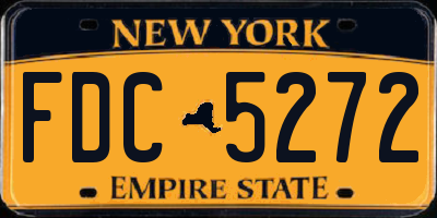 NY license plate FDC5272