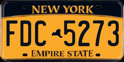 NY license plate FDC5273
