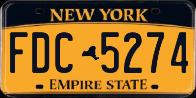NY license plate FDC5274