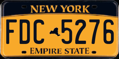 NY license plate FDC5276