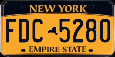 NY license plate FDC5280