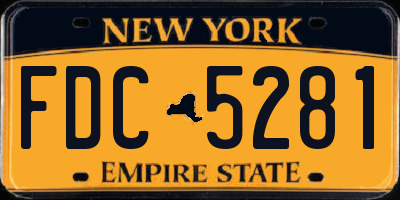 NY license plate FDC5281