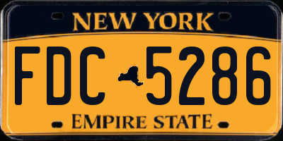 NY license plate FDC5286