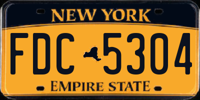 NY license plate FDC5304