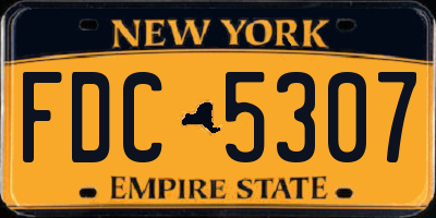 NY license plate FDC5307