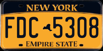 NY license plate FDC5308