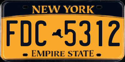 NY license plate FDC5312