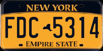 NY license plate FDC5314