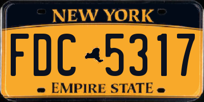 NY license plate FDC5317