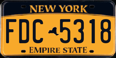 NY license plate FDC5318
