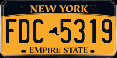 NY license plate FDC5319