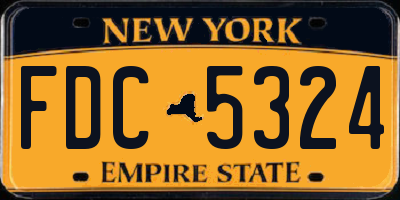 NY license plate FDC5324