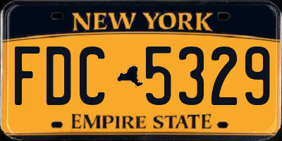 NY license plate FDC5329