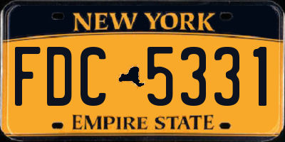 NY license plate FDC5331