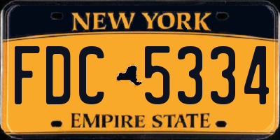 NY license plate FDC5334