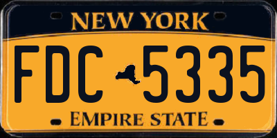 NY license plate FDC5335