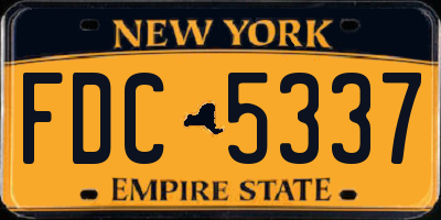 NY license plate FDC5337