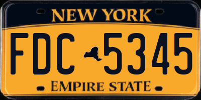 NY license plate FDC5345