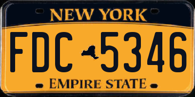 NY license plate FDC5346