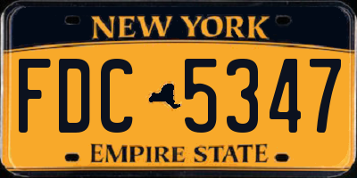 NY license plate FDC5347