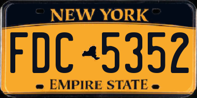 NY license plate FDC5352