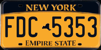 NY license plate FDC5353