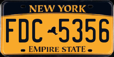NY license plate FDC5356
