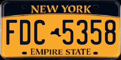 NY license plate FDC5358