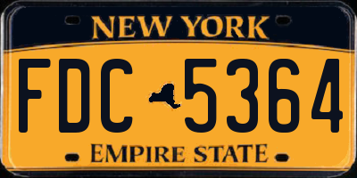 NY license plate FDC5364