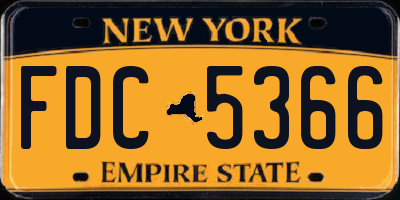 NY license plate FDC5366
