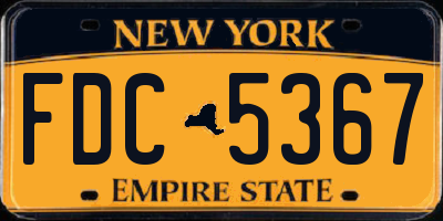 NY license plate FDC5367