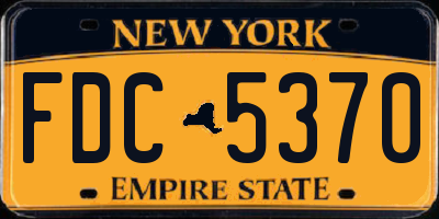 NY license plate FDC5370