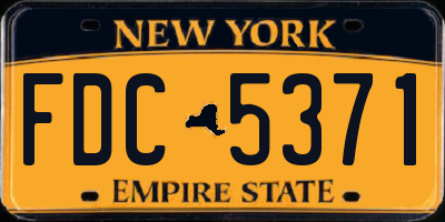 NY license plate FDC5371