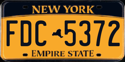 NY license plate FDC5372