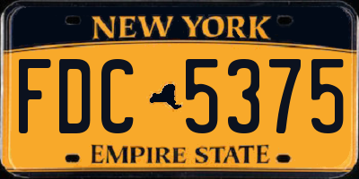 NY license plate FDC5375