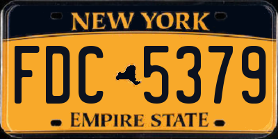 NY license plate FDC5379