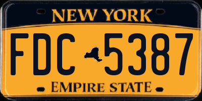 NY license plate FDC5387