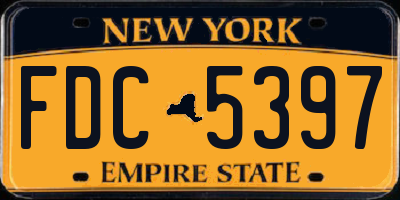 NY license plate FDC5397