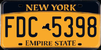 NY license plate FDC5398