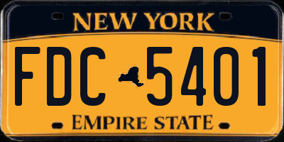 NY license plate FDC5401