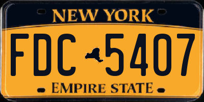 NY license plate FDC5407