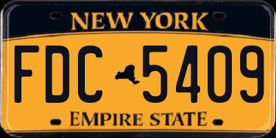 NY license plate FDC5409