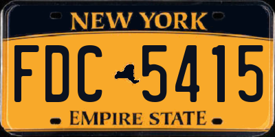 NY license plate FDC5415