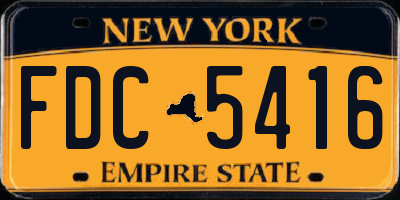 NY license plate FDC5416