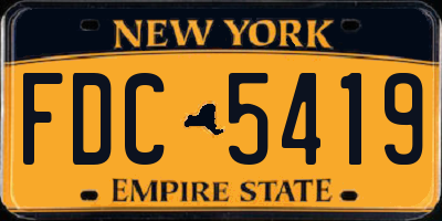 NY license plate FDC5419