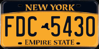 NY license plate FDC5430