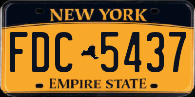 NY license plate FDC5437